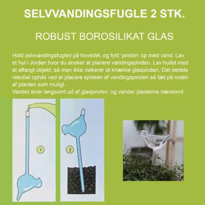 Conzept - Selvvandingsfugle borosilicate glas 2 stk.