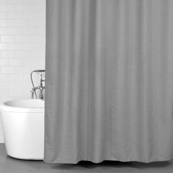 Conzept Bath - Badeforhæng 180x200 cm tekstil m/ringe grå
