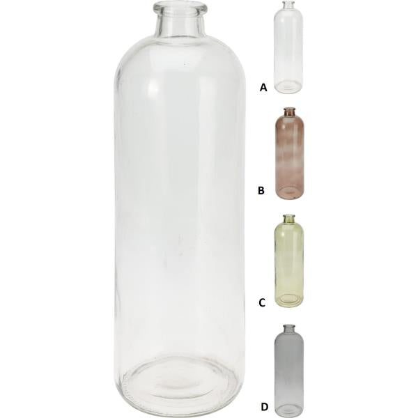 Vase - Flaske formet 33 cm - 4 ass farver