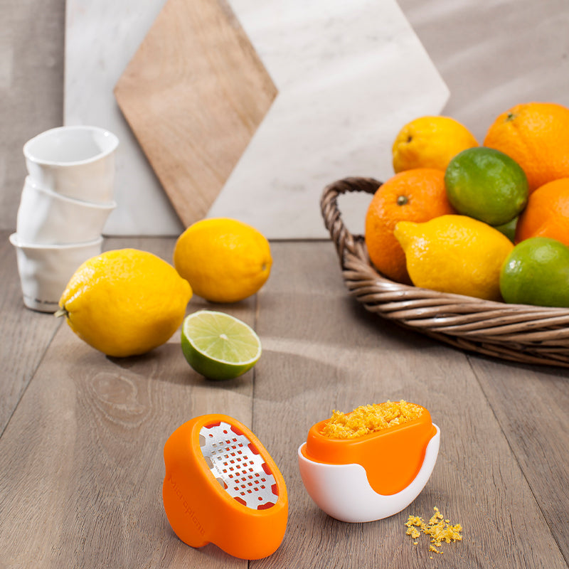 Microplane - Flexi Citrustool med opsamler - Orange