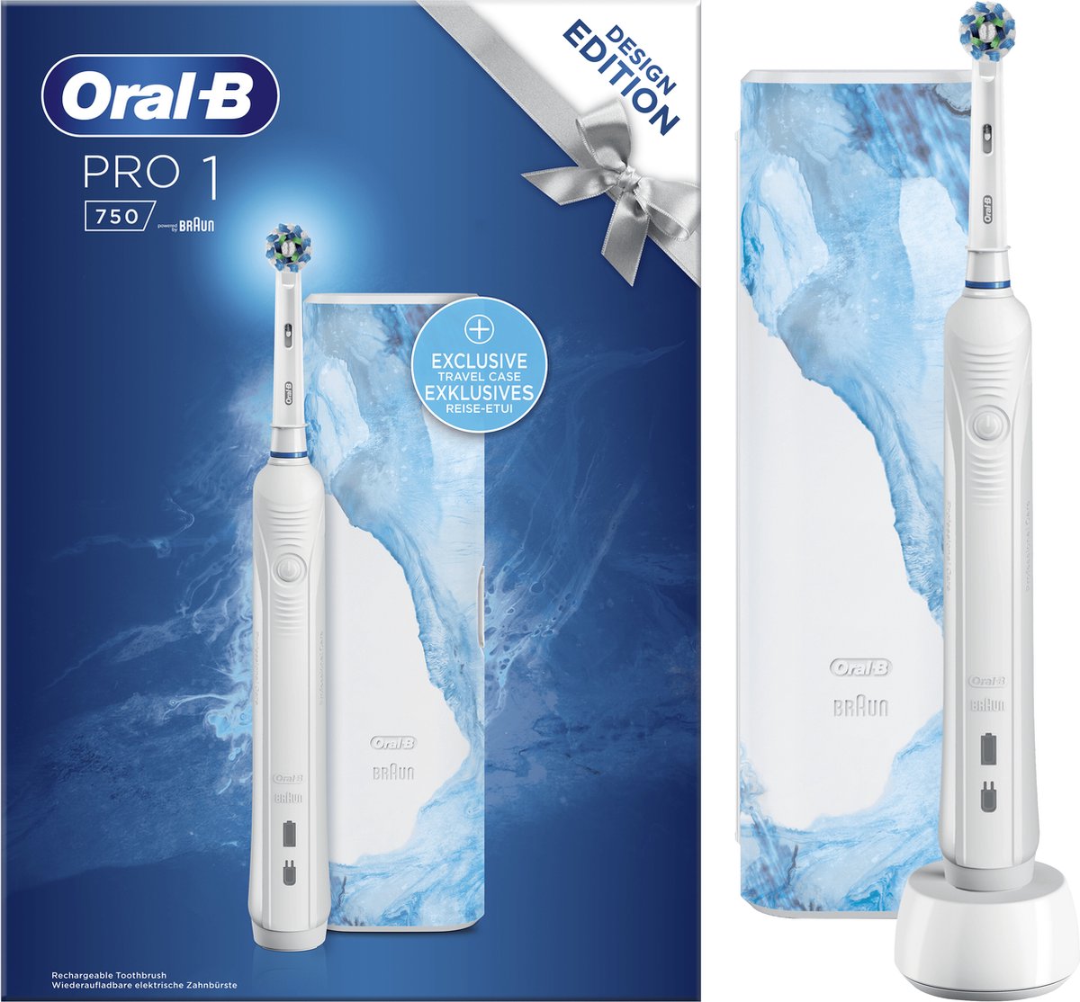 Oral B - Elektrisk tandborste Pro 750 - Design Edition Vit med reseetui