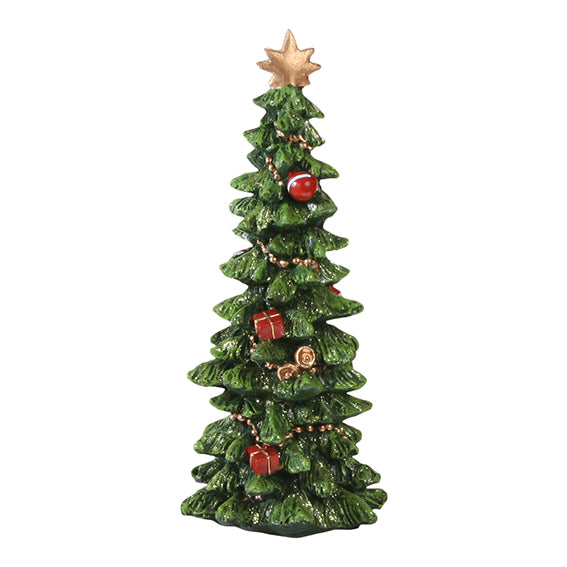 Juletræ med pynt - 25,5x8,5 cm polyresin