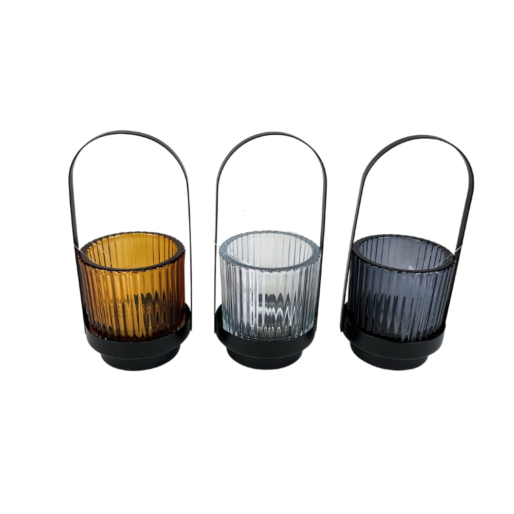 Dacore - Värmeljushållare med handtag - Metall/glas Klar
