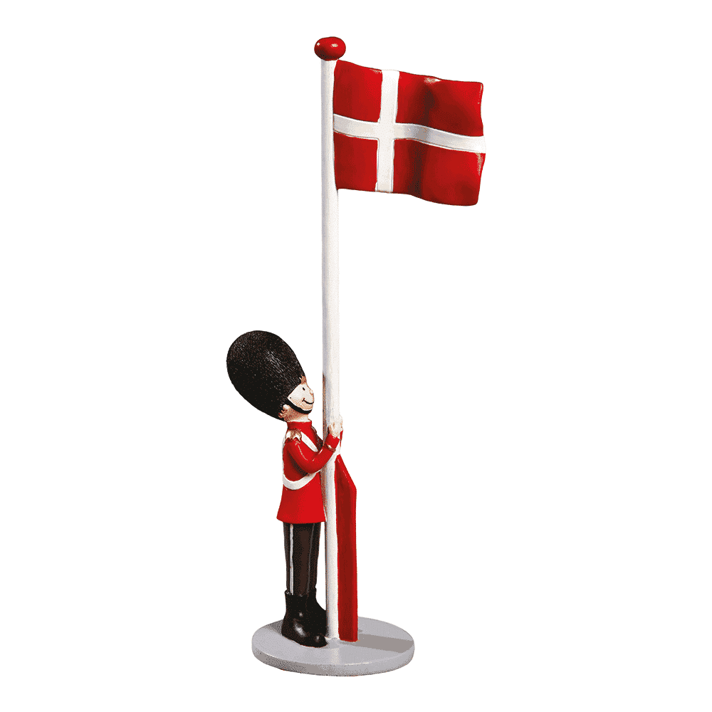 Det Gamle Apotek - Soldat figur med flag H31xØ7,5cm