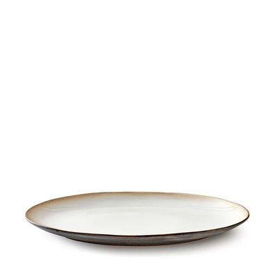 Bitz - Oval skål 45x34 cm grå/kräm