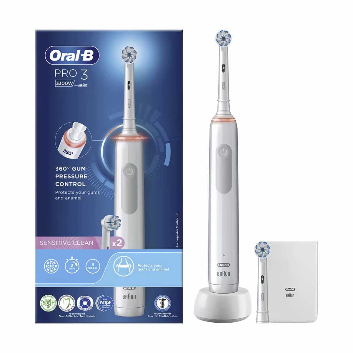 Oral-B tandbørste Pro 3 3000 hvid