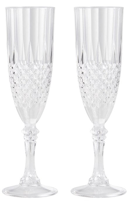 Dag - Champagneglas 25 cl 2 st - Klar plast