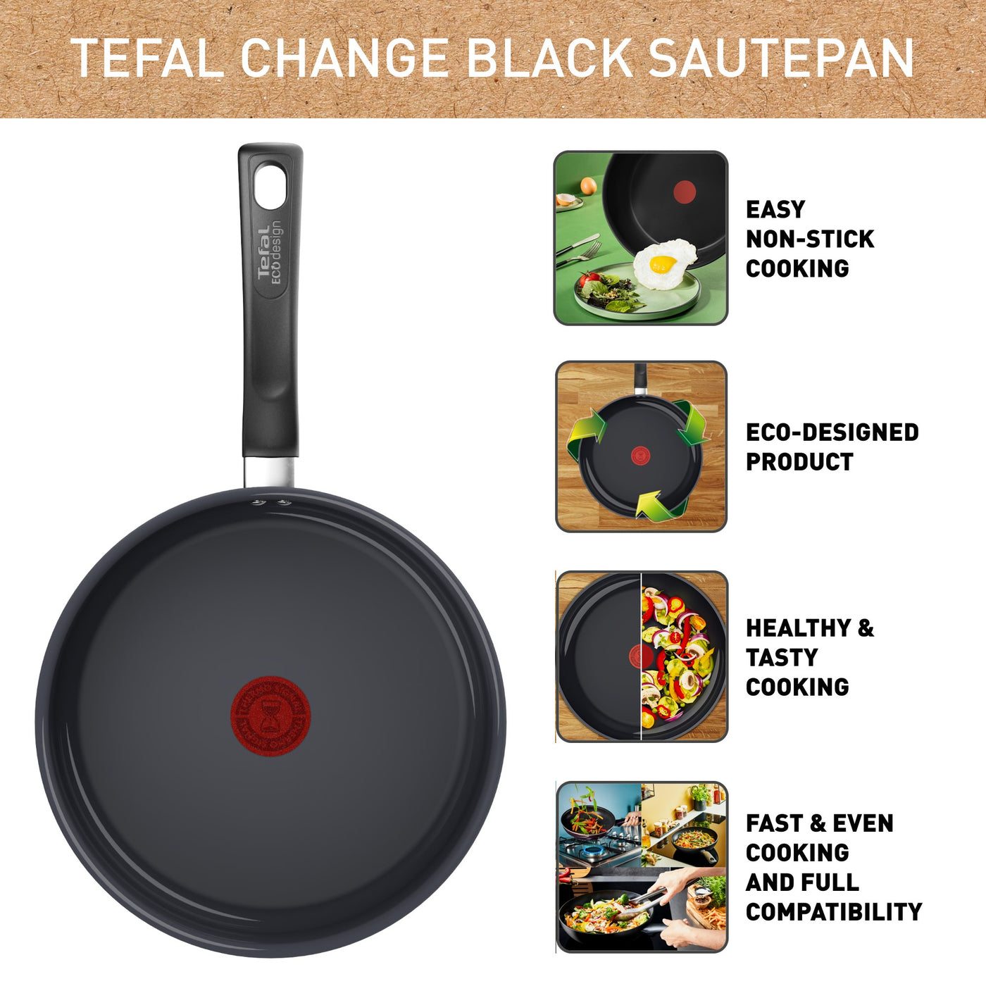 Tefal Change sauterpande 24 cm med låg