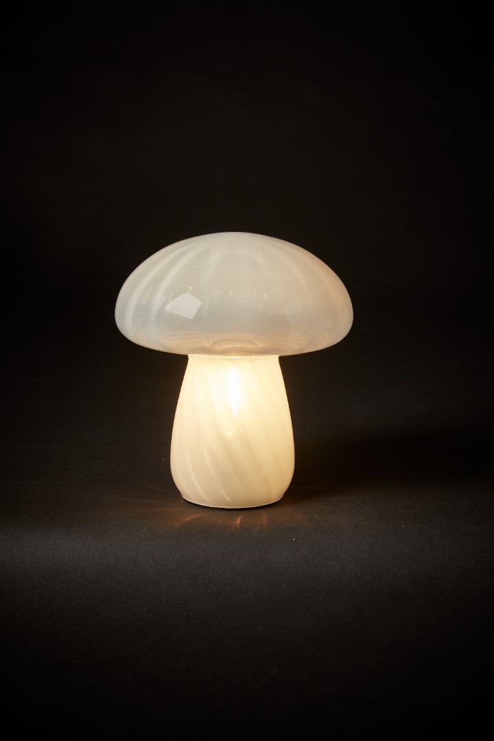Paddehat lampe 14,5x14,5x17 cm glas hvid