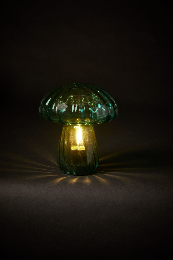 Paddehat lampe 14,5x14,5x17 cm glas grøn