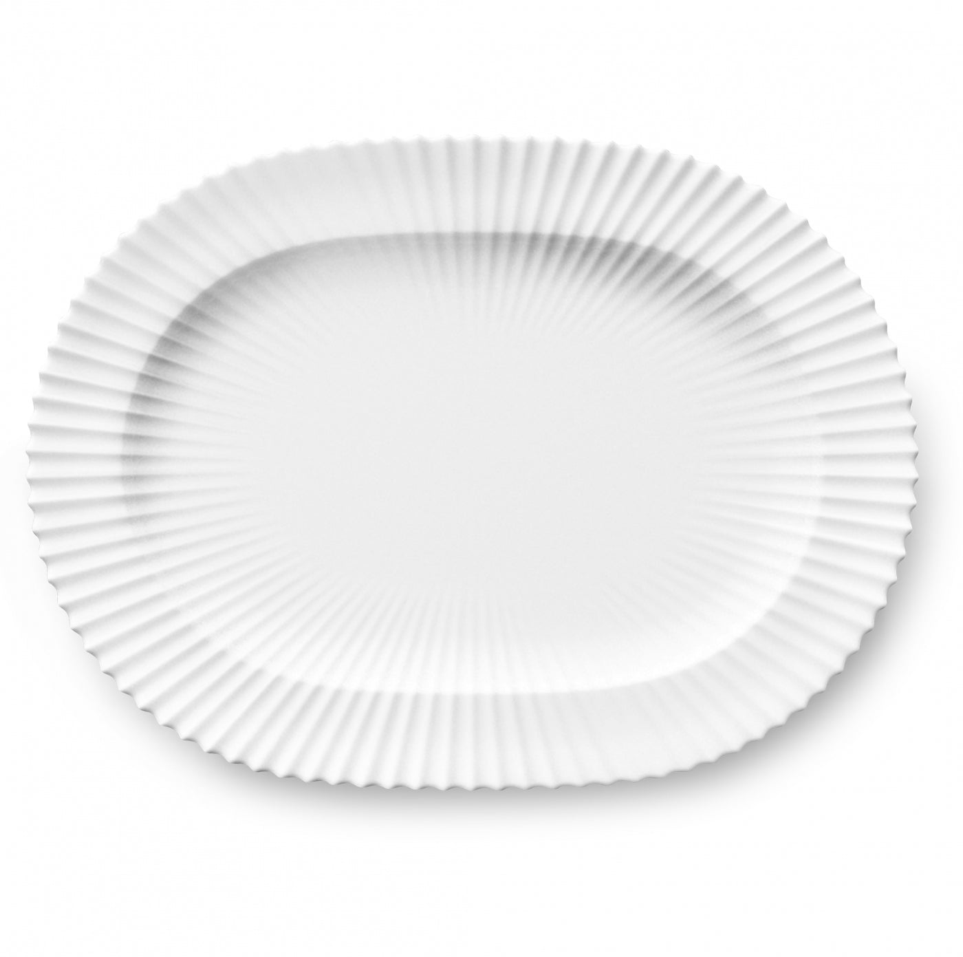 Lyngby - Oval serveringsfad 29 cm klar hvid