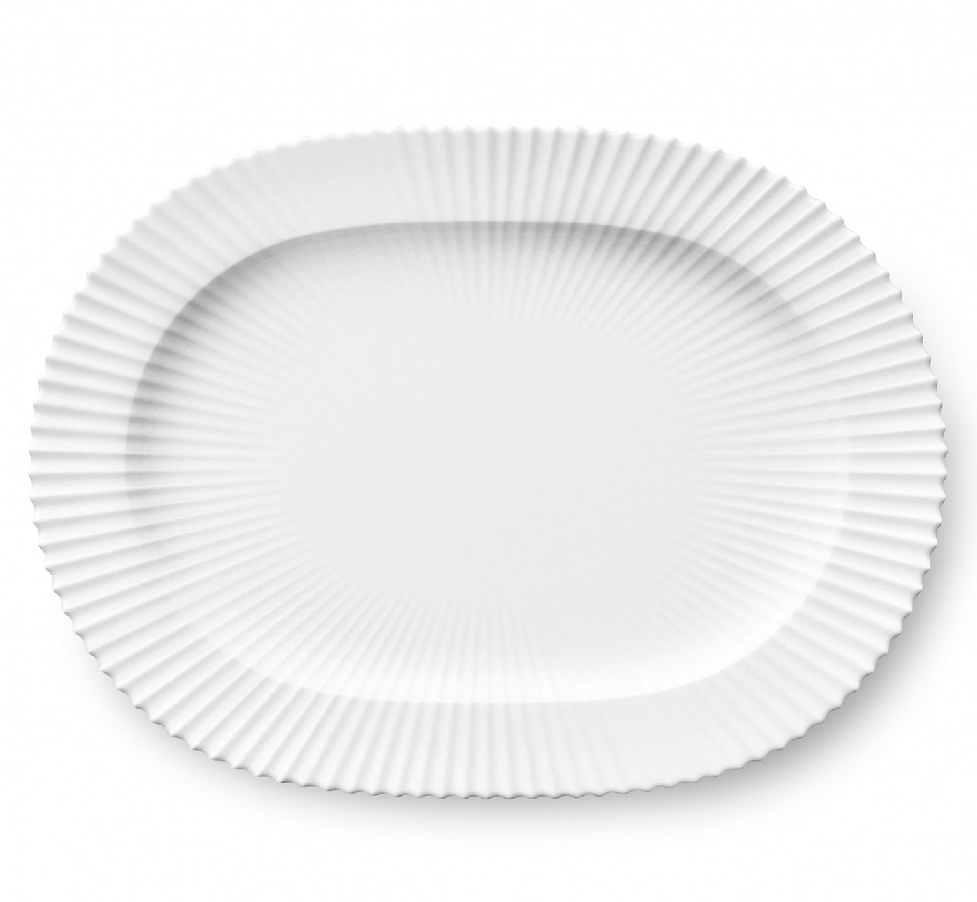 Lyngby - Oval serveringsfad 36 cm klar hvid