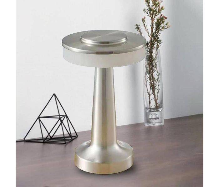 Conzept Electric - Opladelig bordlampe 11,8x20 cm børstet stål