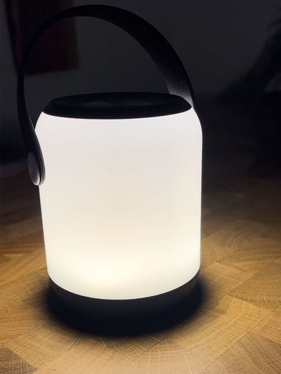 LED Touch Lantern Ø9x11,2 cm IP44 USB eller 3xAA svart