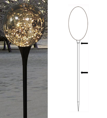 Dacore - Ljusboll på spett för batteri - Ø15 cm