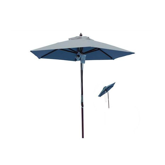 Hoffmann – Parasol Venedig træ Ø 1,8 M – Grå