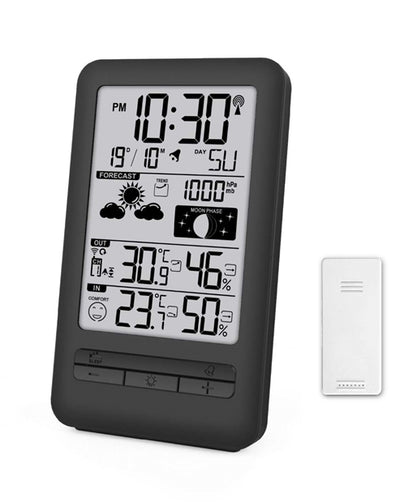 Conzept - Vejrstation - med udendørs termometer, alarm & kalender
