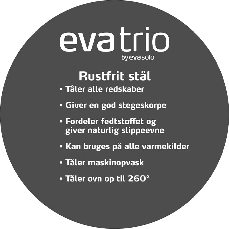 Eva trio - Slip-Let Stegepande 20 cm - Rustfrit stål