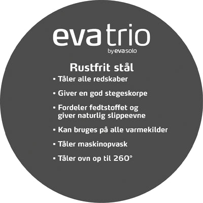 Eva trio - Slip-Let Stegepande 20 cm - Rustfrit stål