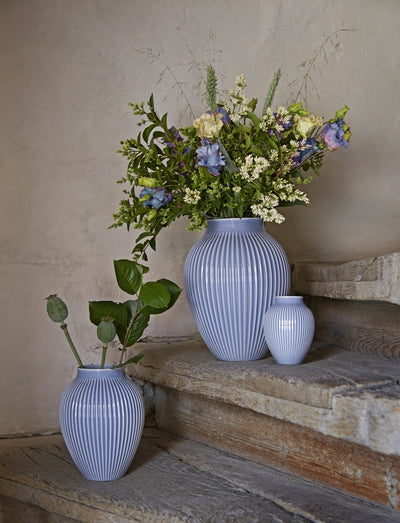 Knabstrup - Vase riller lavendelblå - 27 cm