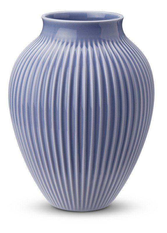 Knabstrup - Vase riller lavendelblå - 27 cm
