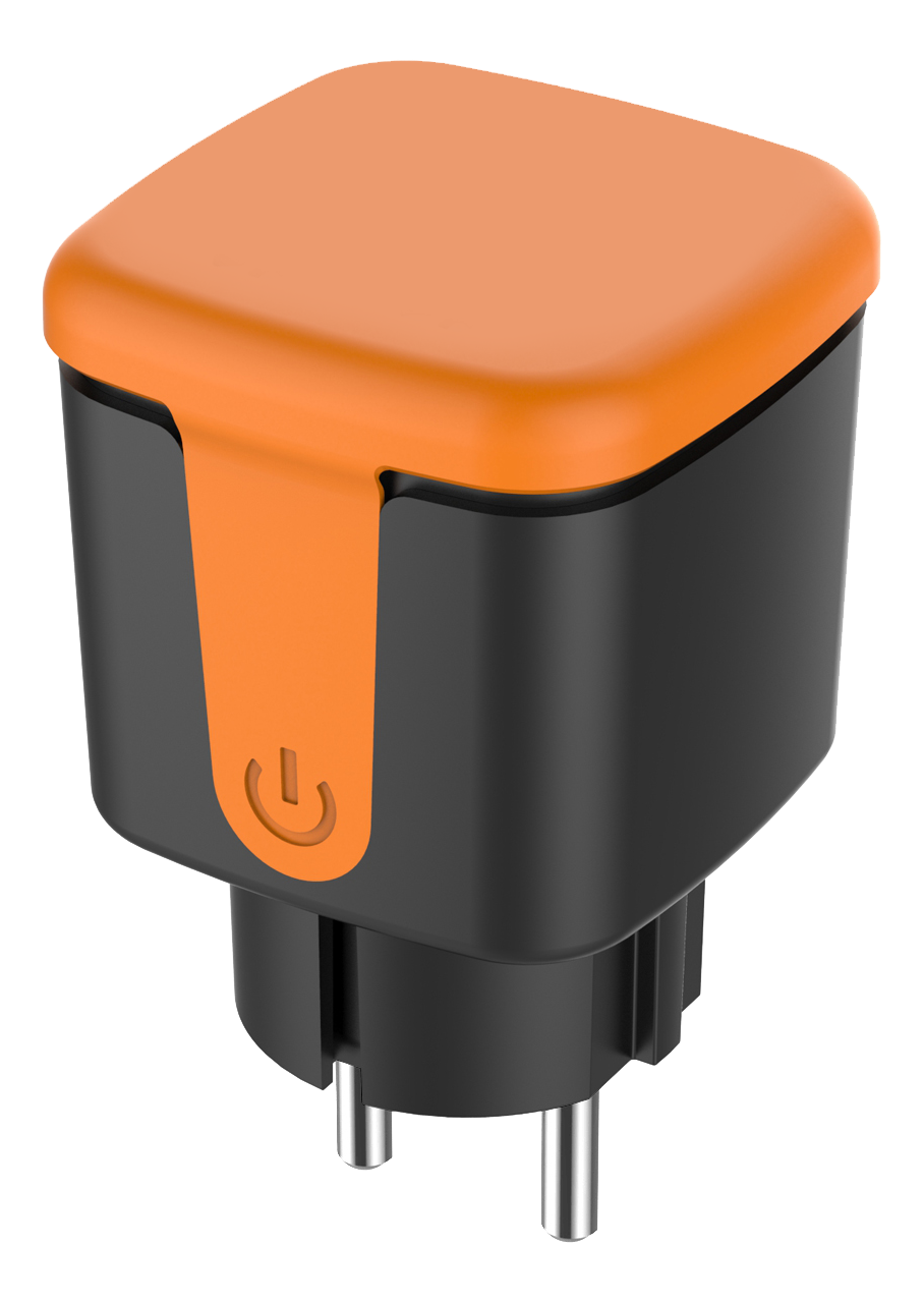 Qnect Smart Home - Smart Udendørsstik SH-OP01 timer - Sort Orange