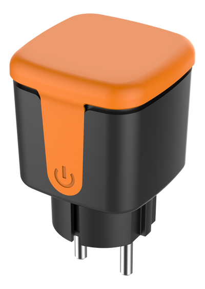 Qnect Smart Home - Smart Udendørsstik SH-OP01 timer - Sort Orange