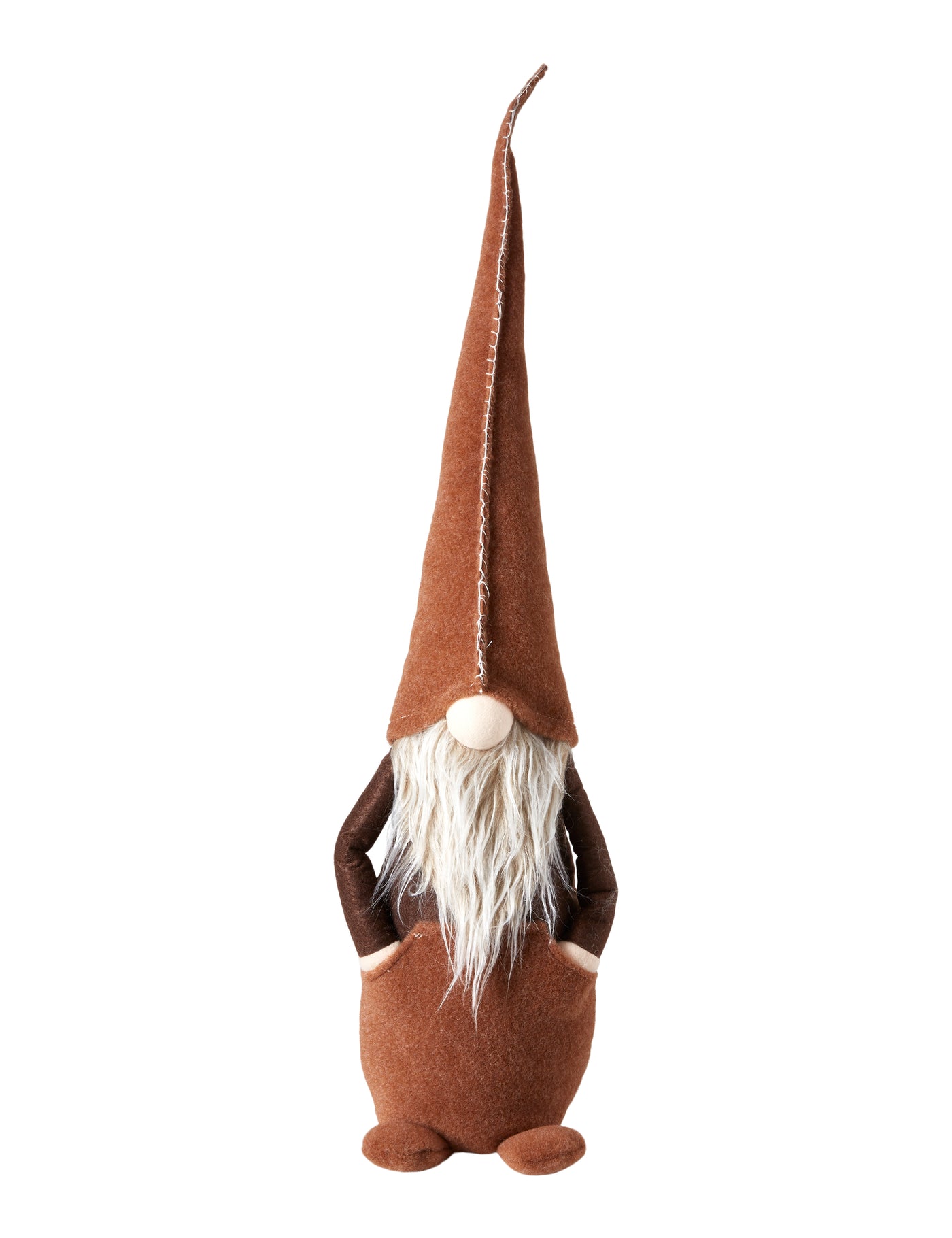Dacore - Tomte med fickor/hatt 73 cm - Brun filt