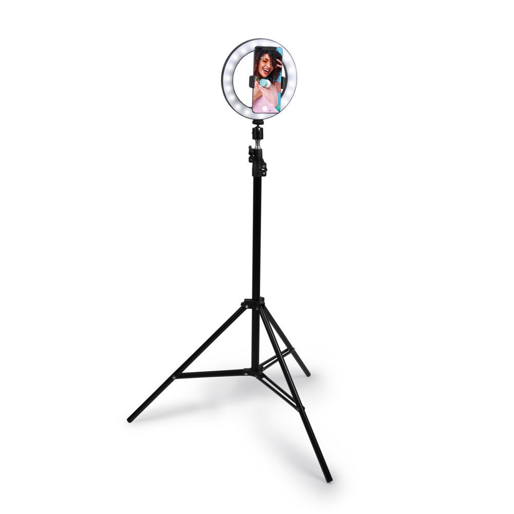 Grundig selfie lysring på fod Ø20cm 80LEDS 63x29x23,5cm