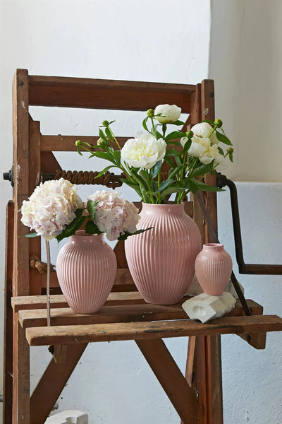 Knabstrup - Vase riller rosa - 27 cm