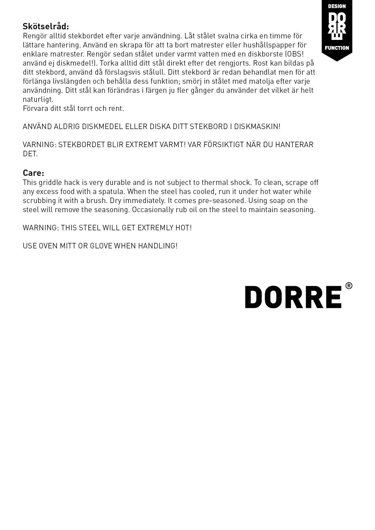 Dorre - Stekplatta 34x39 cm