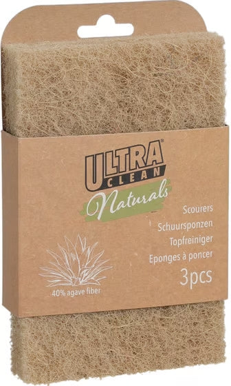 Ultra Clean - Skuresvampe Sæt - 3 stk. brun