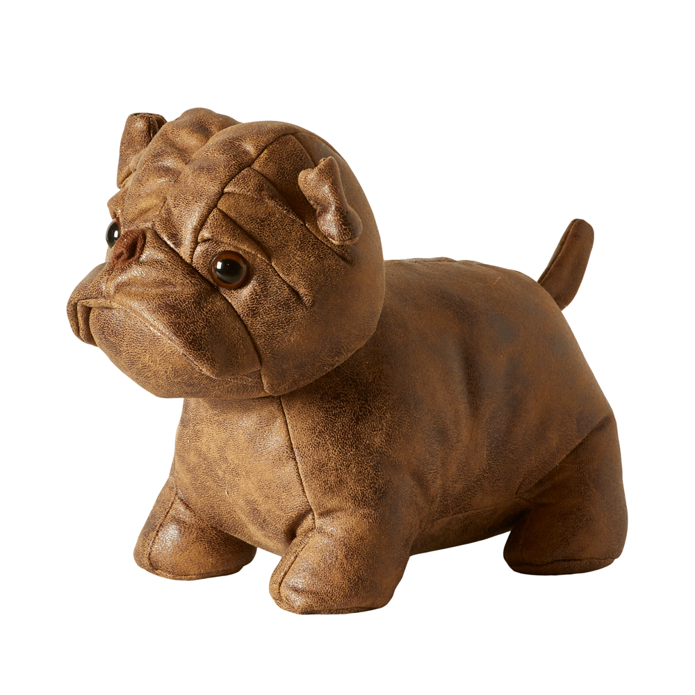 Bulldog dörrstopp 23 cm polyester mörkbrun