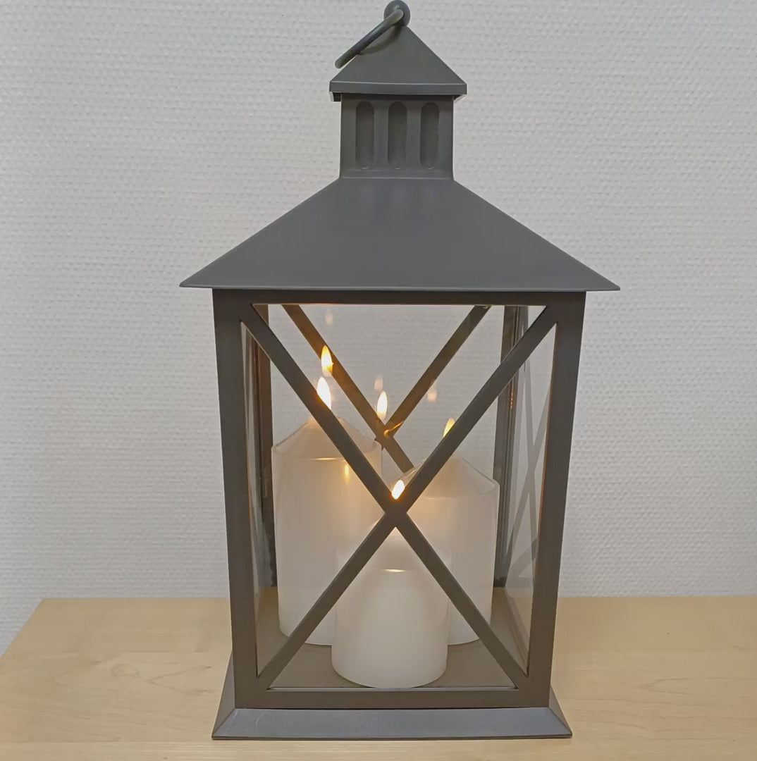 Dacore - Lanterne med 3 LED bloklys - 40 cm