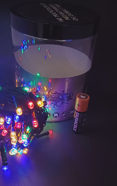 Conzept – Lyskæde multicolor 160 LED 3xAA Batteri – Med dobbelt timer