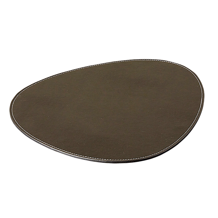 Dacore - Dækkeserviet kunstlæder curve hård mørk brun 33x41 cm
