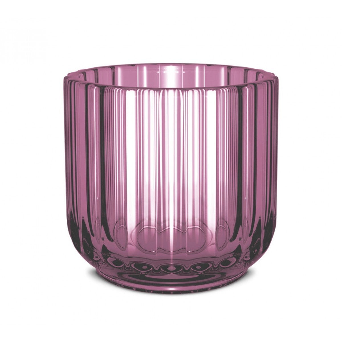 Lyngby - Fyrfadsstage 6,5 cm - Lilla glas