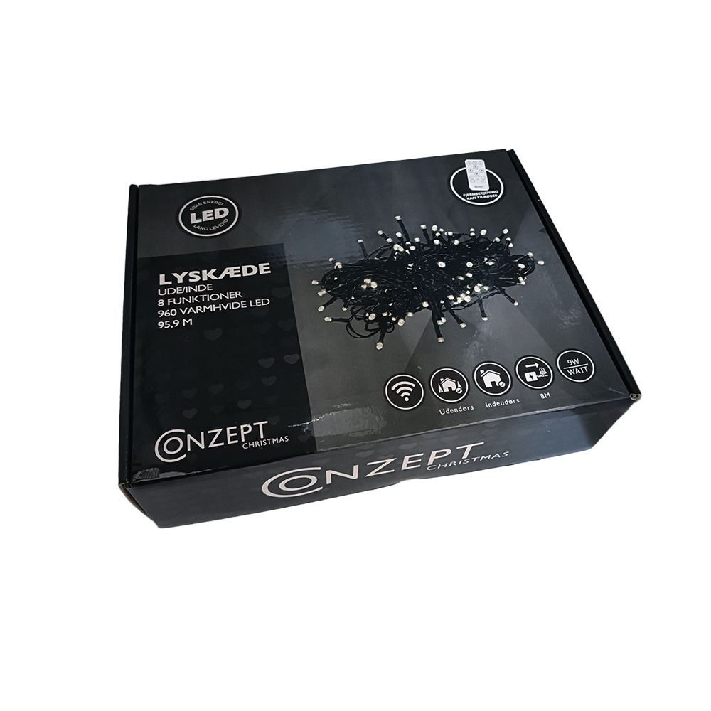 Conzept - Christmas lyskæde - Varm hvid med remote function - 960 LED