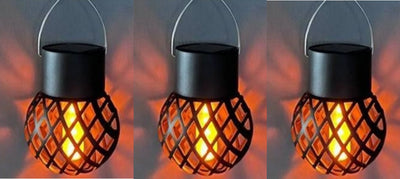 Conzept Outdoor - Solcellslampa med hålmönster och flameffekt - LED 3 st.